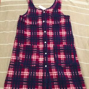 NWT Carleen Anthropologie Plaid Mini Silhouette Dress Snap Sz S